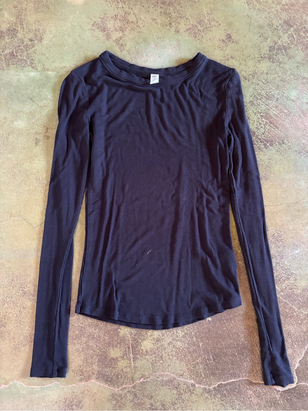 Nordstrom BP Black Long Sleeve Crewneck Women's Top